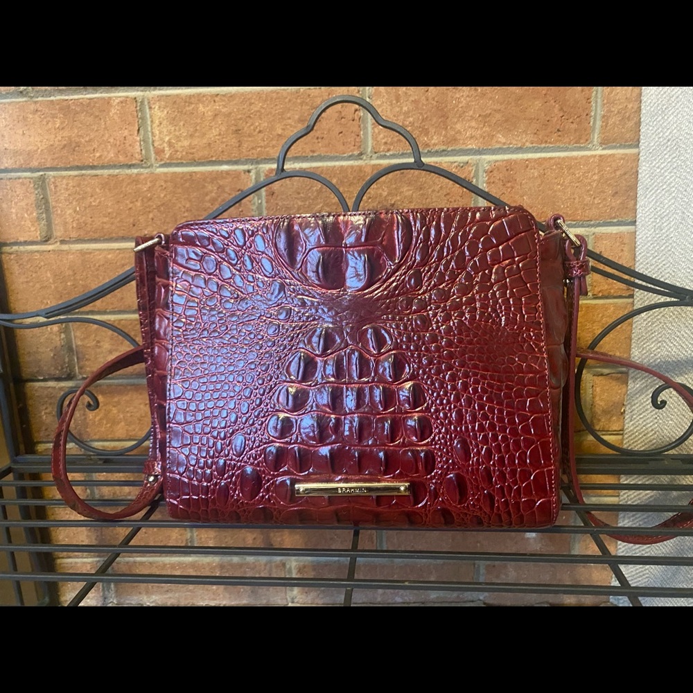 Red Brahmin leather Crossbody bag